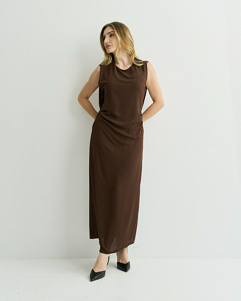 Vestido Crepe Melim Detalhe Costas