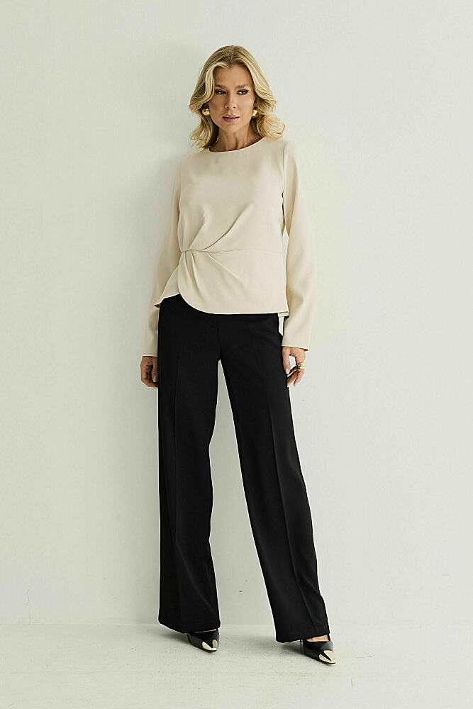 Blusa Crepe Lia Det. Pregas Cintura