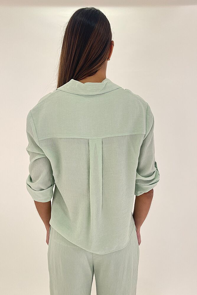 Blusa Crepe Floral Misto Viscose Horizonte Gola V miniatura 2