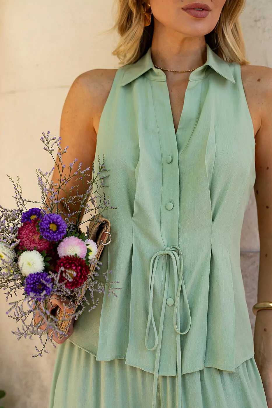 Namine - blusa gola c/amarr - 3224