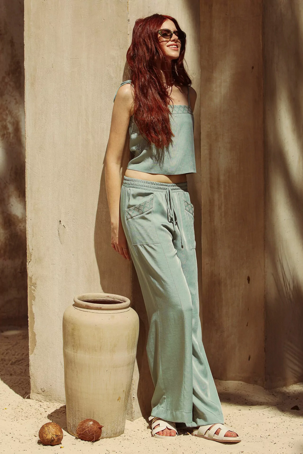 N-BLOOM - calça violeta bord - B048